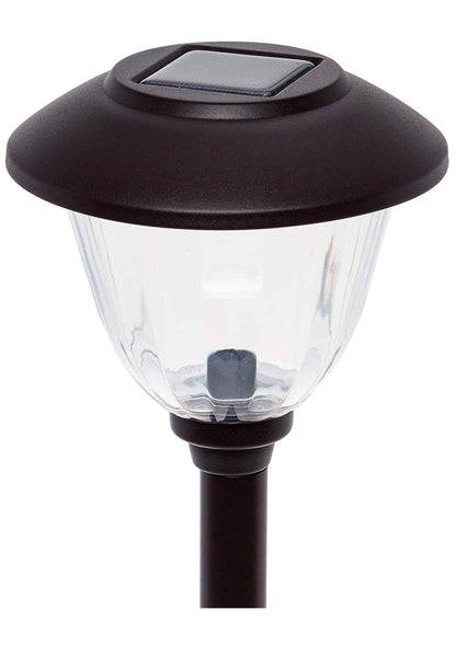 Lot de 8 lampes solaires LED Lighteme pour allées d'extérieur, en acier inoxydable, 15 lumens (noir).