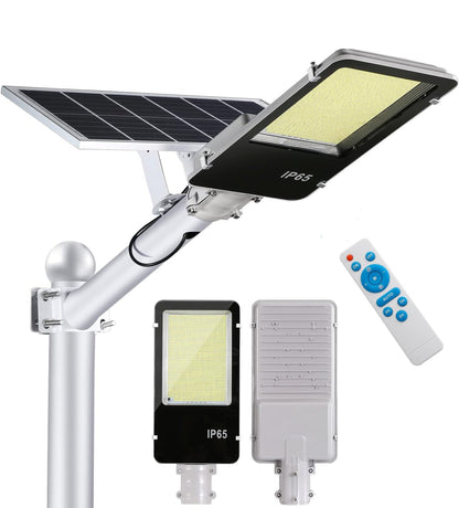 Lighteme 1000 W kommerzielle Solar-Straßenlaterne für den Außenbereich, 100.000 Lumen, Dämmerung bis Morgengrauen, Solar mit Fernbedienung 