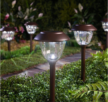 Lot de 10 lampes solaires LED Lighteme pour allées d'extérieur, acier inoxydable, 15 lumens (bronze)