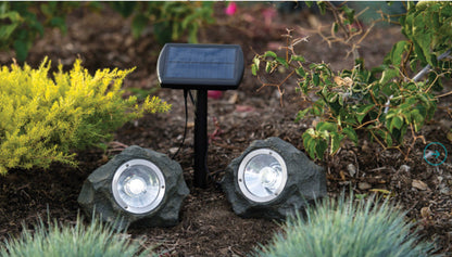 Lighteme Lot de 4 spots solaires d'extérieur à LED pour allée, jardin et sentier