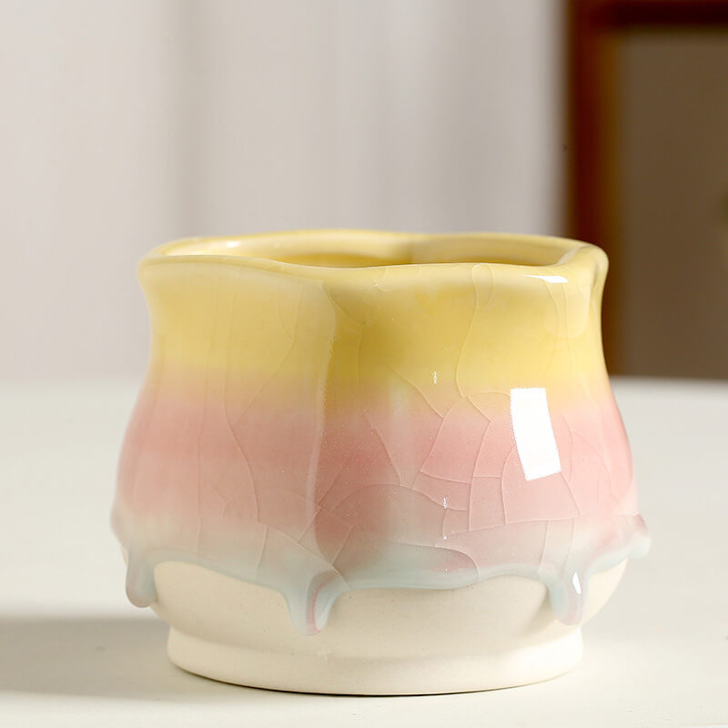 Lighteme – Eisrissglasierte Keramikvase