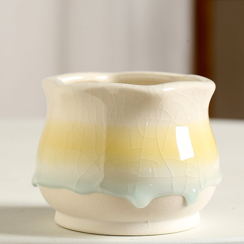 Lighteme – Eisrissglasierte Keramikvase