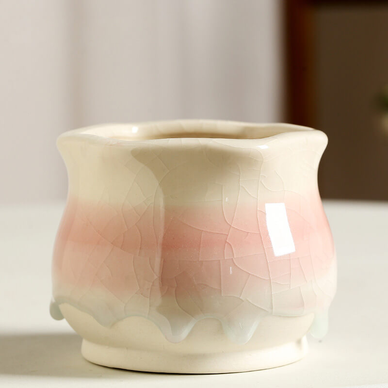 Lighteme – Eisrissglasierte Keramikvase