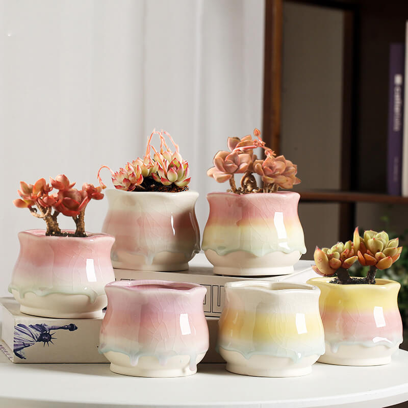 Lighteme – Eisrissglasierte Keramikvase