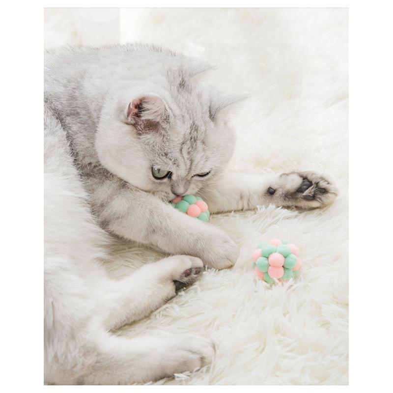 Lighteme Interesting Pet Cat Toy Colorful Handmade Plush Ball (2 colors)