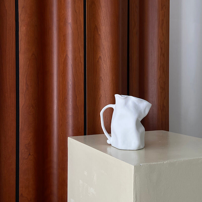 Lighteme Irregularly Pleated Ceramic Vase