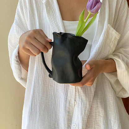 Lighteme Irregularly Pleated Ceramic Vase