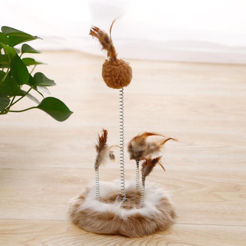 Lighteme Kitten Spring Plate Toy Feather Mouse Interactive Cat Toy (2 Types)