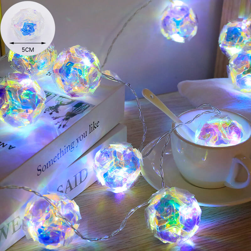 Lighteme LED-Lichterkette mit bunten Rosen