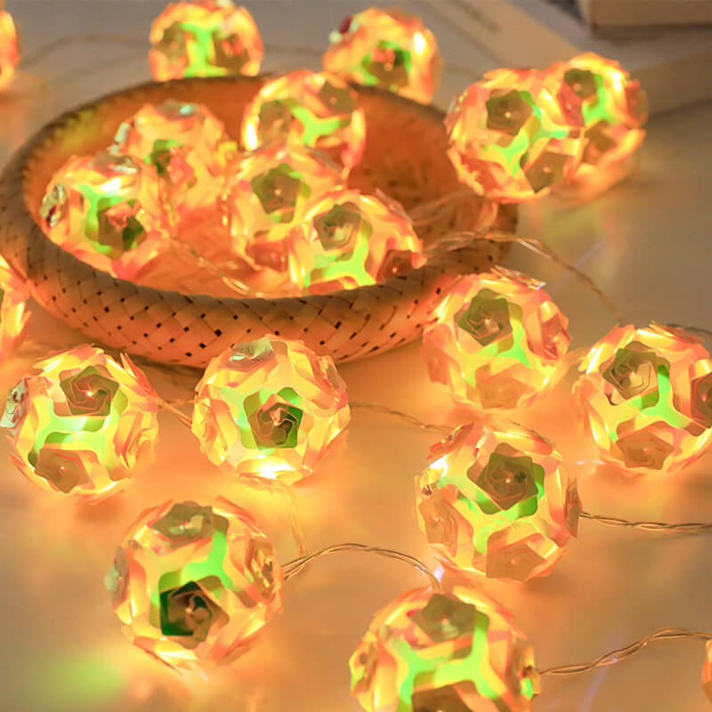 Lighteme LED-Lichterkette mit bunten Rosen