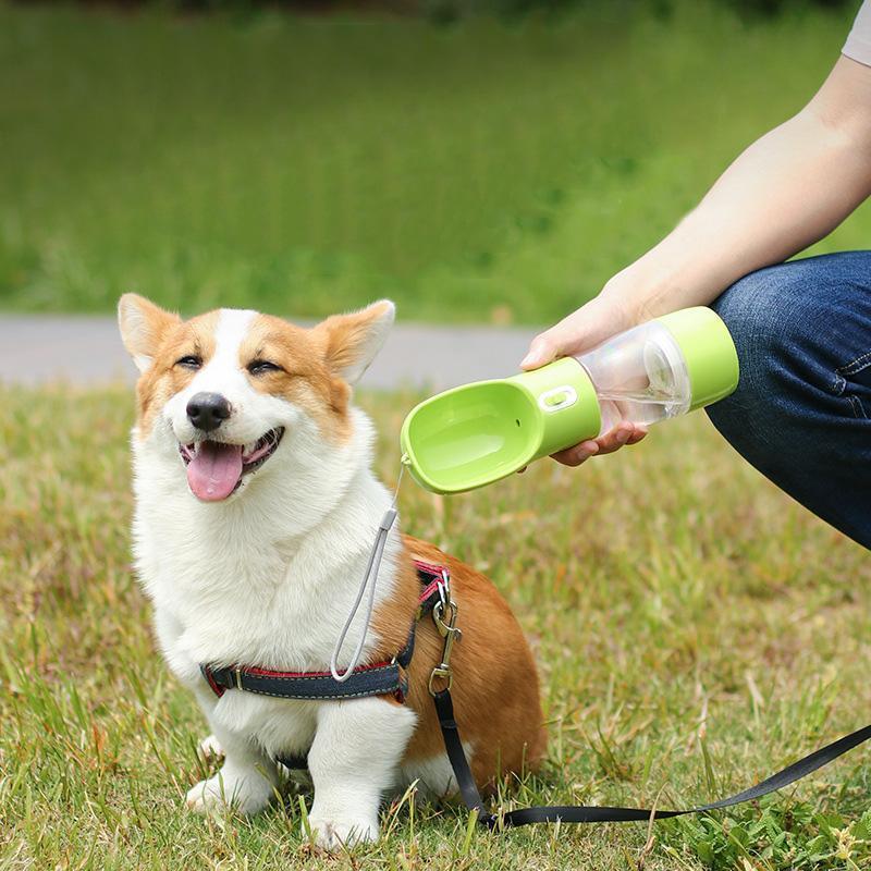 Bouteille d'eau anti-fuite pour chien Lighteme avec compartiment à nourriture (4 couleurs)