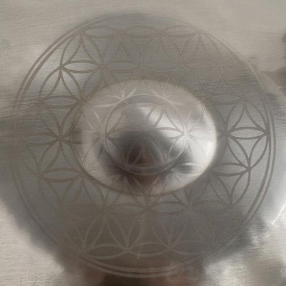 Lighteme Life of Flower Handmade Kurd Scale / Celtic Scale D Minor 22 Inch 9/10/12 Notes Stainless Steel Handpan Drum