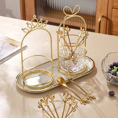 Lighteme Light Luxury Dessert Fork Spoon Storage Jar