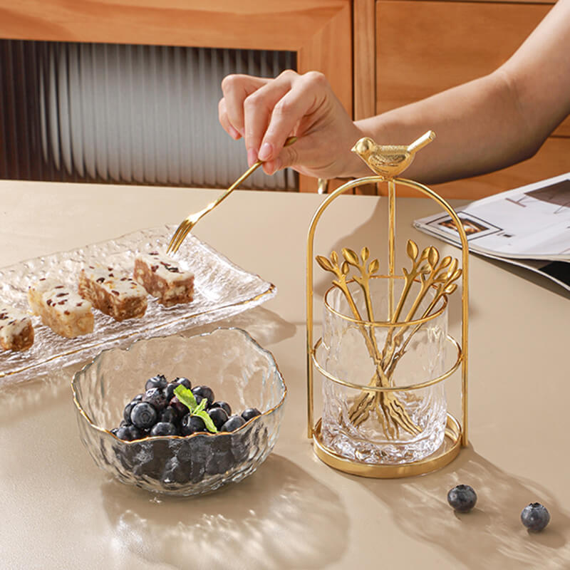 Lighteme Light Luxury Dessert Fork Spoon Storage Jar