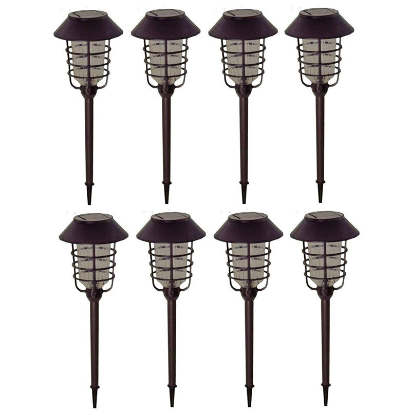 Lighteme LED 8 Piece Large Solar Pathway Lights Aluminum with glass-10 LM