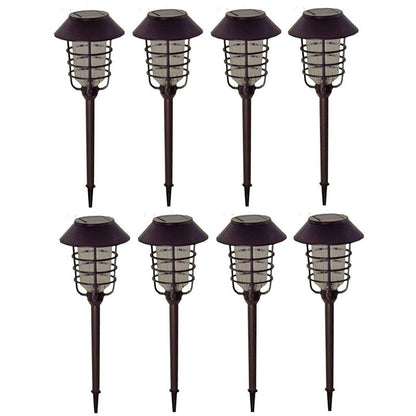 Lighteme LED 8 Piece Large Solar Pathway Lights Aluminum with glass-10 LM