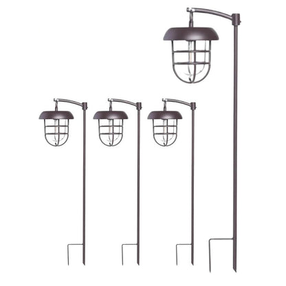 Lampes solaires LED suspendues Lighteme sur poteau métallique Shepherds Hook (lot de 4)