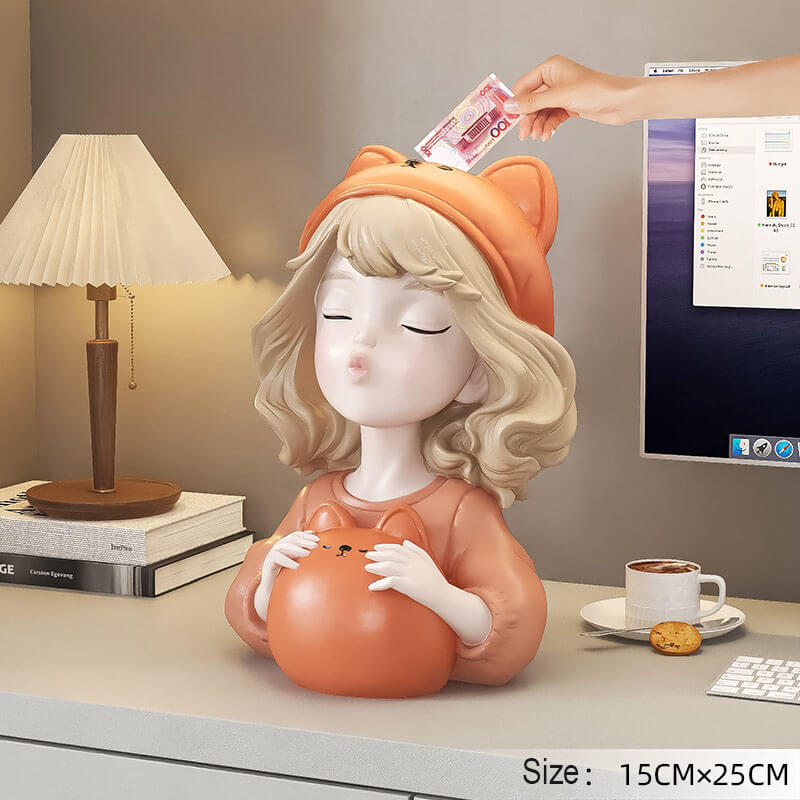 Lighteme Little Bear Girl Piggy Bank