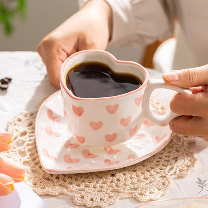 Lighteme Keramiktasse mit Herzmuster