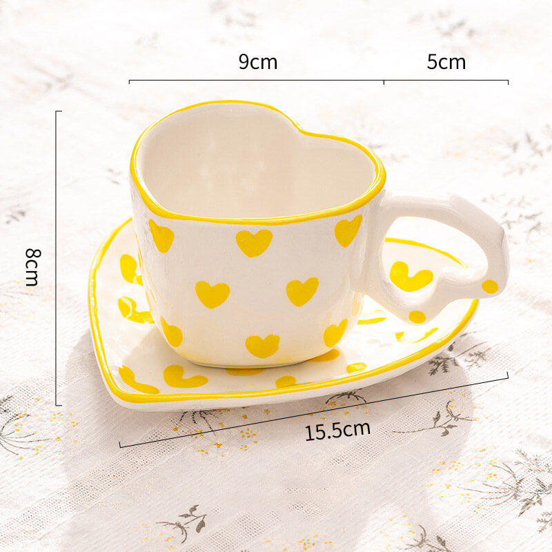 Lighteme Keramiktasse mit Herzmuster