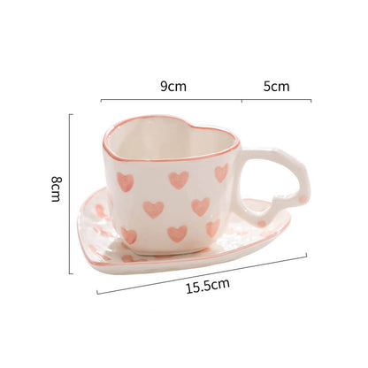 Lighteme Keramiktasse mit Herzmuster