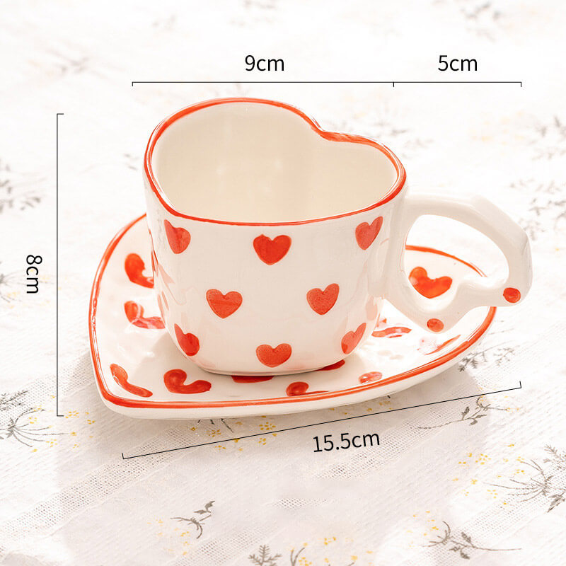 Lighteme Keramiktasse mit Herzmuster