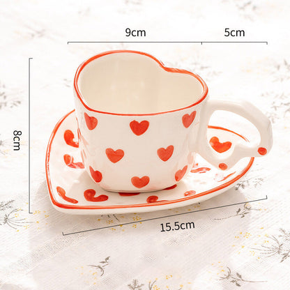 Lighteme Keramiktasse mit Herzmuster