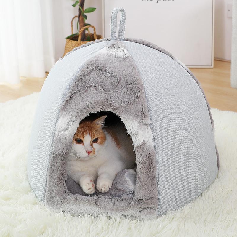 Lighteme Luxus-Katzennest in Gerform für den Winter (2 Ausführungen &amp; 2 Größen)