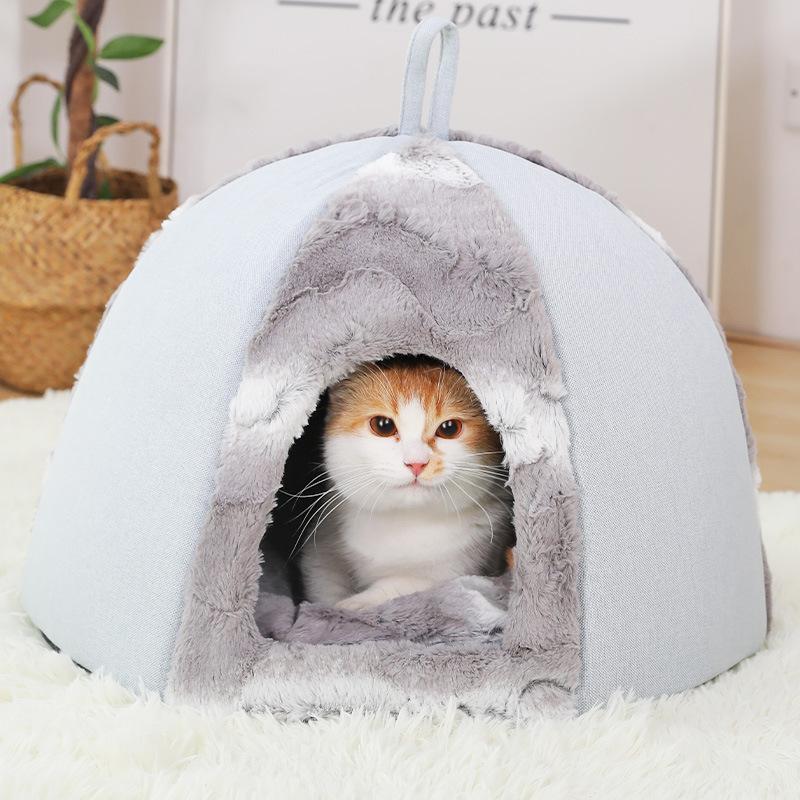 Lighteme Luxus-Katzennest in Gerform für den Winter (2 Ausführungen &amp; 2 Größen)