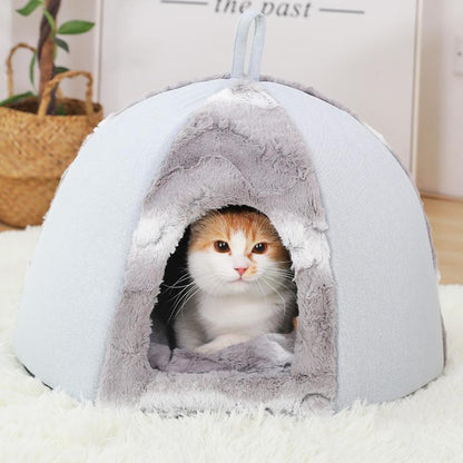 Lighteme Luxus-Katzennest in Gerform für den Winter (2 Ausführungen &amp; 2 Größen)