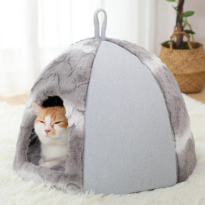 Lighteme Luxus-Katzennest in Gerform für den Winter (2 Ausführungen &amp; 2 Größen)