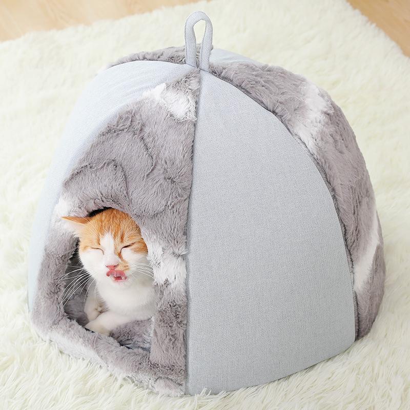 Lighteme Luxus-Katzennest in Gerform für den Winter (2 Ausführungen &amp; 2 Größen)