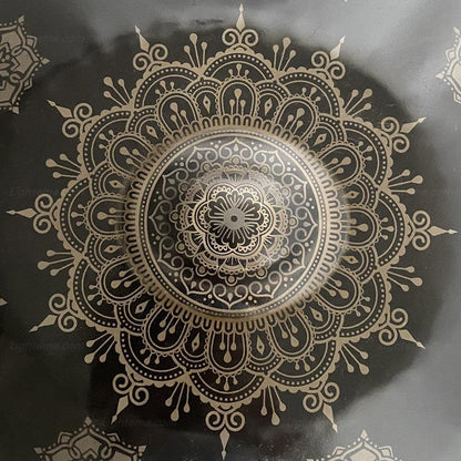 Handgefertigte Handpan Drums aus Nitridstahl mit Mandala-Muster, Kurd /Celtic d-Moll 22 Zoll 9 Noten Hang Drum Fur Anfanger
