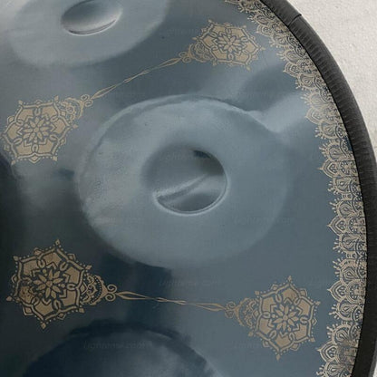 Lighteme Handmade Custom Mandala HandPan Drum D Minor Hijaz Scale 22 Inch 9/10/12 Notes Nitride Steel Percussion Instrument