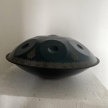 Lighteme Handmade Mandala HandPan Drum D Minor Amara Scale 22 Inch 9 Notes Nitride Steel Percussion Instrument