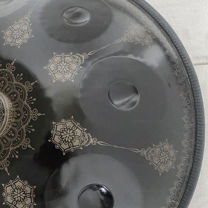 Handgefertigte Handpan Drums aus Nitridstahl mit Mandala-Muster, Kurd /Celtic d-Moll 22 Zoll 9 Noten Hang Drum Fur Anfanger