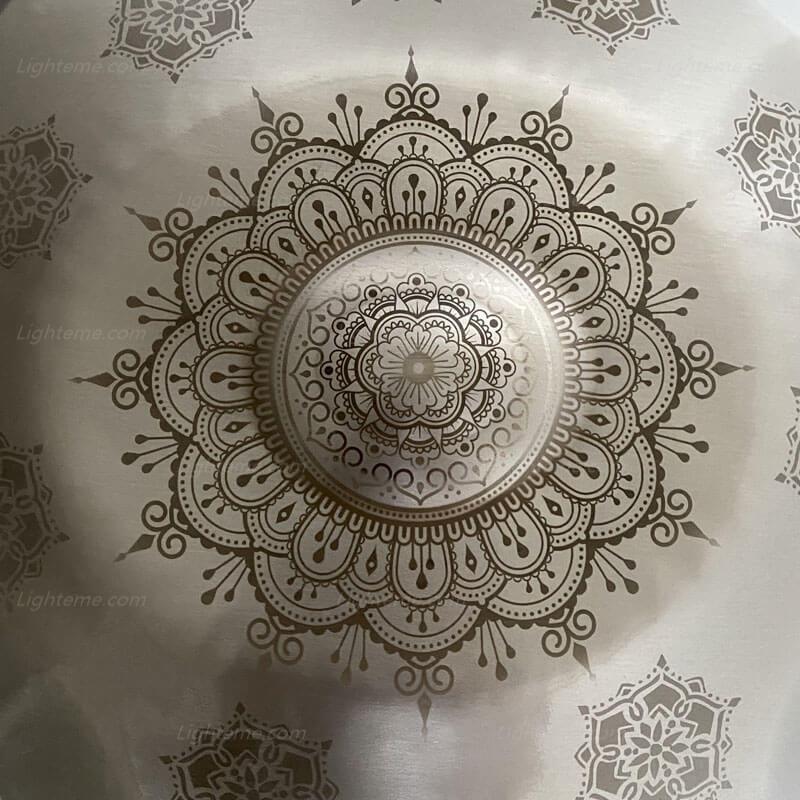 Lighteme Personnalisé Fait main Fleurs de Datura Do Majeur 22 pouces 10 notes en Acier Inoxydable Handpan Drums