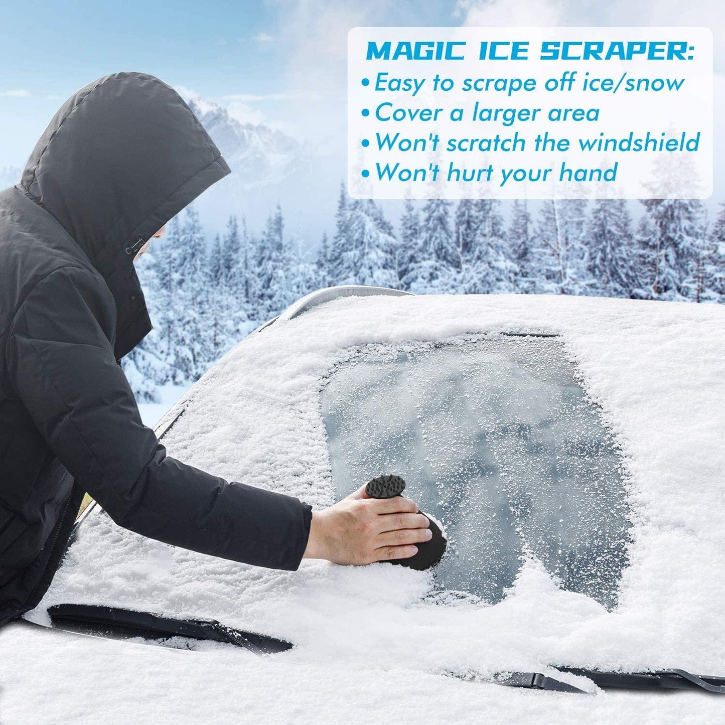 Grattoir à glace magique Lighteme pour pare-brise de voiture