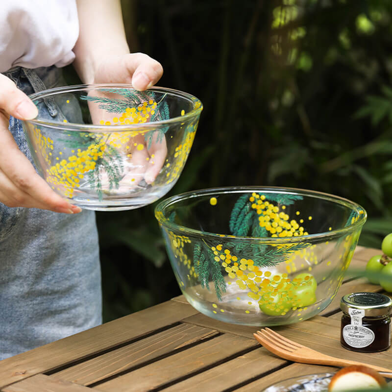 Bol en verre imprimé Lighteme Mimosa