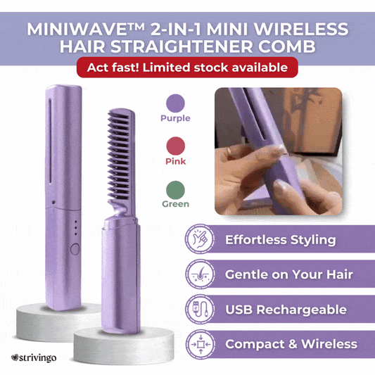 Lighteme 2-in-1 Mini-Kamm zum kabellosen Glätten von Haaren