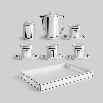 Lighteme Minimalist Line Teekannenset aus Knochenporzellan