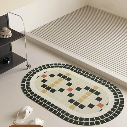 Lighteme Mosaik-Badematte aus Kieselalgenschlamm