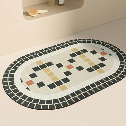 Lighteme Mosaik-Badematte aus Kieselalgenschlamm