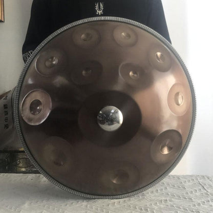 Maßgeschneiderte Mountain Rain 22 Zoll 12 Noten Handpan Drums aus Edelstahl, Kurd/Celtic d-Moll Hang Instrumento