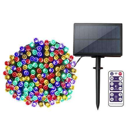 Lumières de Noël solaires LED multicolores Lighteme Premium avec télécommande 