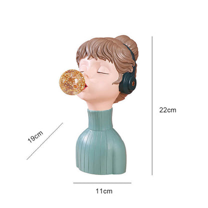 Lighteme Music Girl Blowing Bubbles Resin Ornament