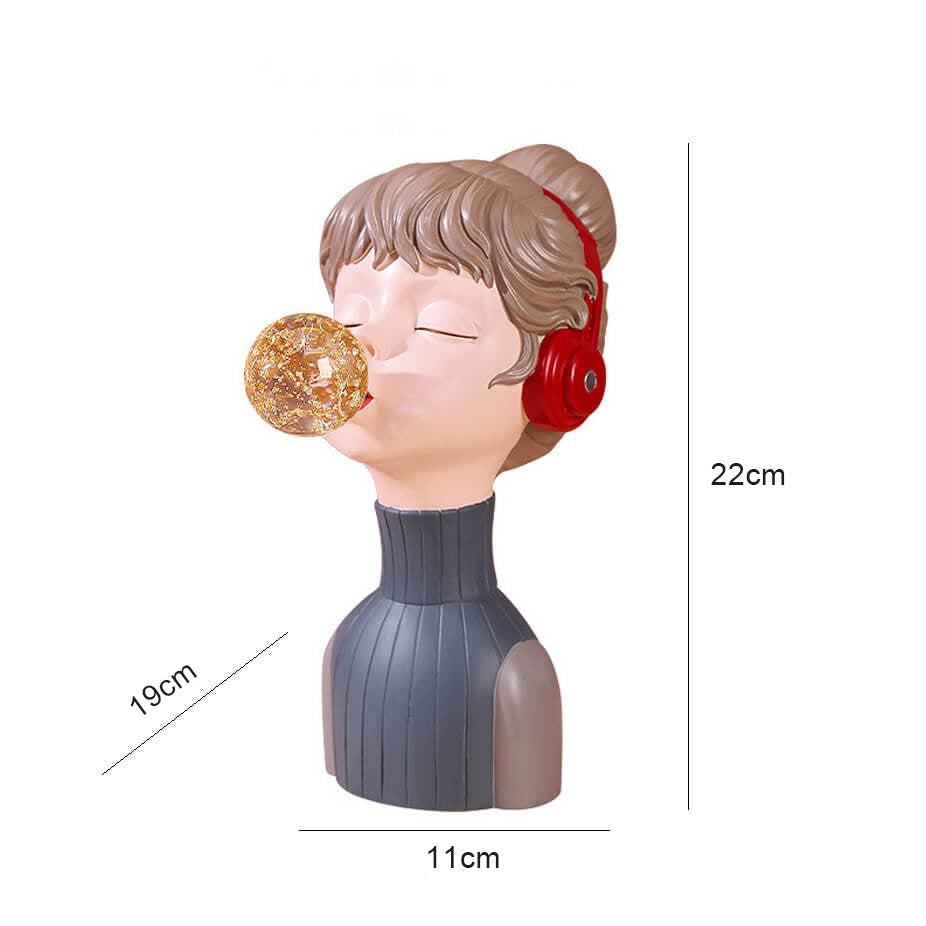 Lighteme Music Girl Blowing Bubbles Resin Ornament