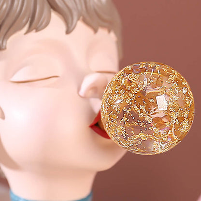 Lighteme Music Girl Blowing Bubbles Resin Ornament