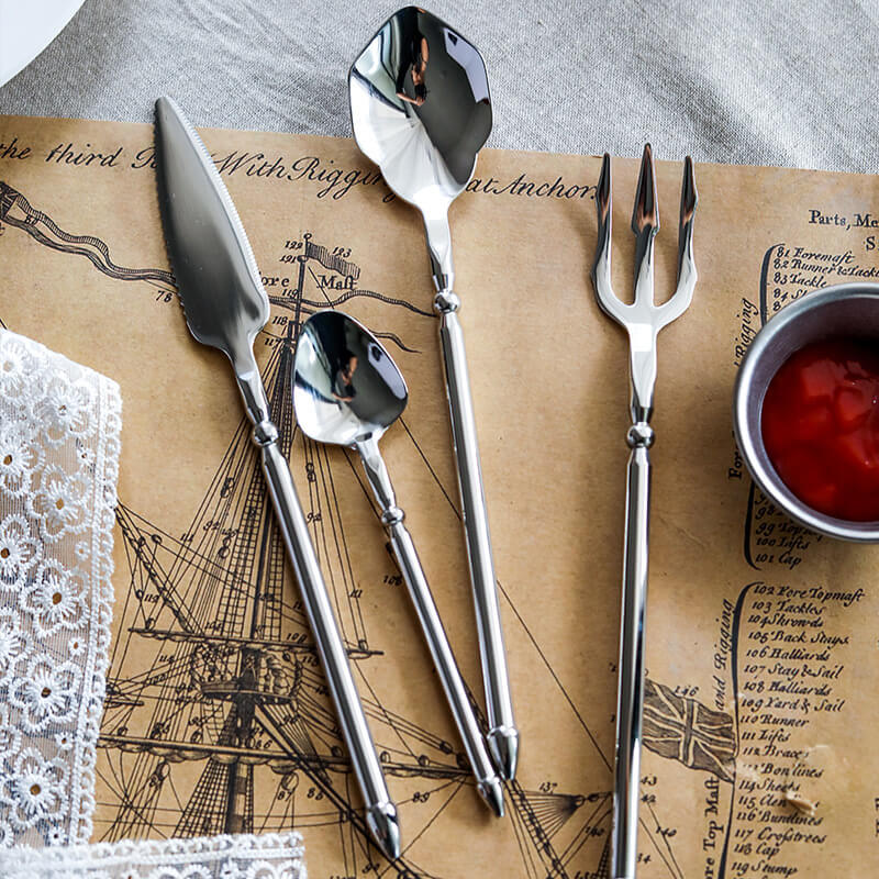 Lighteme Nautical Stainless Steel Flatware 4Pcs Set