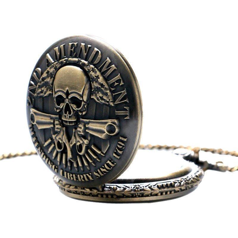 Lighteme Skull Design Pocket Watch